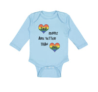 Long Sleeve Bodysuit Baby 2 Moms Are Better than 1 Mom Mothers Cotton - Cute Rascals