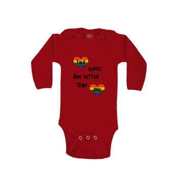 Long Sleeve Bodysuit Baby 2 Moms Are Better than 1 Mom Mothers Cotton