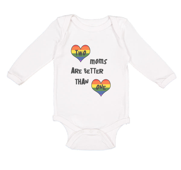 Long Sleeve Bodysuit Baby 2 Moms Are Better than 1 Mom Mothers Cotton - Cute Rascals