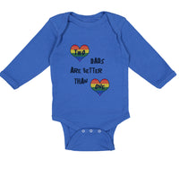 Long Sleeve Bodysuit Baby 2 Dads Are Better than 1 Gay Lgbtq Dad Father's Day - Cute Rascals