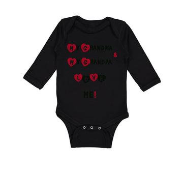 Long Sleeve Bodysuit Baby My Grandma and My Grandpa Love Me! Grandparents Cotton