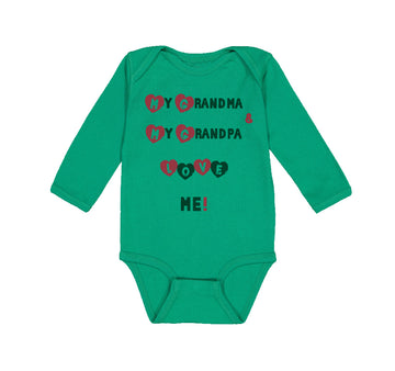 Long Sleeve Bodysuit Baby My Grandma and My Grandpa Love Me! Grandparents Cotton