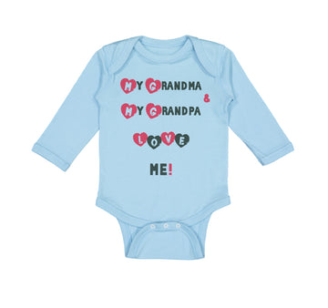 Long Sleeve Bodysuit Baby My Grandma and My Grandpa Love Me! Grandparents Cotton