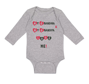 Long Sleeve Bodysuit Baby My Grandma and My Grandpa Love Me! Grandparents Cotton