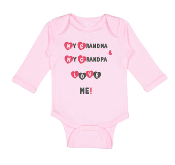 Long Sleeve Bodysuit Baby My Grandma and My Grandpa Love Me! Grandparents Cotton