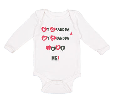 Long Sleeve Bodysuit Baby My Grandma and My Grandpa Love Me! Grandparents Cotton