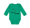 Long Sleeve Bodysuit Baby Grandpa Cute Boy Heart Balloon Grandfather Cotton