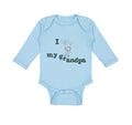 Long Sleeve Bodysuit Baby Grandpa Cute Boy Heart Balloon Grandfather Cotton