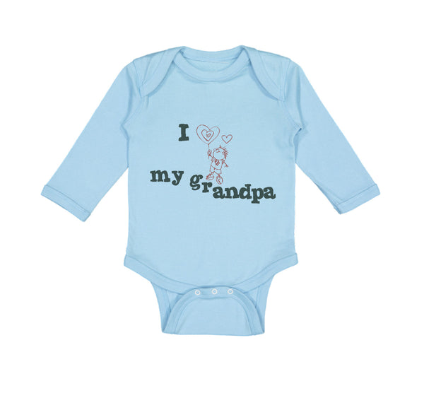 Long Sleeve Bodysuit Baby Grandpa Cute Boy Heart Balloon Grandfather Cotton - Cute Rascals