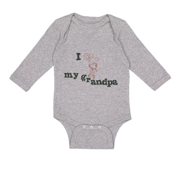 Long Sleeve Bodysuit Baby Grandpa Cute Boy Heart Balloon Grandfather Cotton