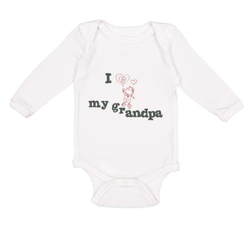 Long Sleeve Bodysuit Baby Grandpa Cute Boy Heart Balloon Grandfather Cotton