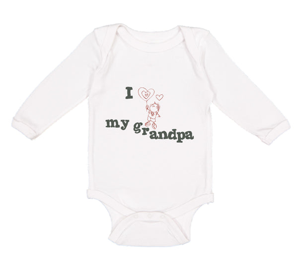 Long Sleeve Bodysuit Baby Grandpa Cute Boy Heart Balloon Grandfather Cotton - Cute Rascals