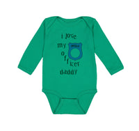 Long Sleeve Bodysuit Baby Officer Daddy Blue Badge Cop Enforcement Cotton