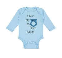 Long Sleeve Bodysuit Baby Officer Daddy Blue Badge Cop Enforcement Cotton
