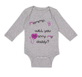 Long Sleeve Bodysuit Baby Black Purple Mommy Will You Marry Daddy Cotton