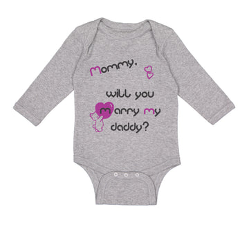 Long Sleeve Bodysuit Baby Black Purple Mommy Will You Marry Daddy Cotton