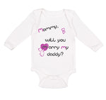 Long Sleeve Bodysuit Baby Black Purple Mommy Will You Marry Daddy Cotton - Cute Rascals