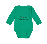 Long Sleeve Bodysuit Baby Black and Red I Love You Pushel and Beck Cotton - Cute Rascals