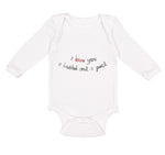 Long Sleeve Bodysuit Baby Black and Red I Love You Pushel and Beck Cotton - Cute Rascals