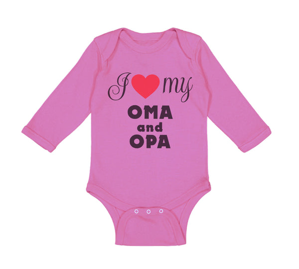 Long Sleeve Bodysuit Baby I Love My Oma & Opa German Grandparents Grandparents