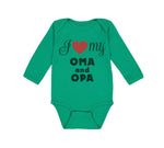 Long Sleeve Bodysuit Baby I Love My Oma & Opa German Grandparents Grandparents