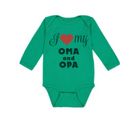 Long Sleeve Bodysuit Baby I Love My Oma & Opa German Grandparents Grandparents