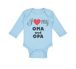 Long Sleeve Bodysuit Baby I Love My Oma & Opa German Grandparents Grandparents