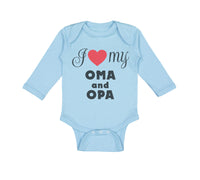 Long Sleeve Bodysuit Baby I Love My Oma & Opa German Grandparents Grandparents