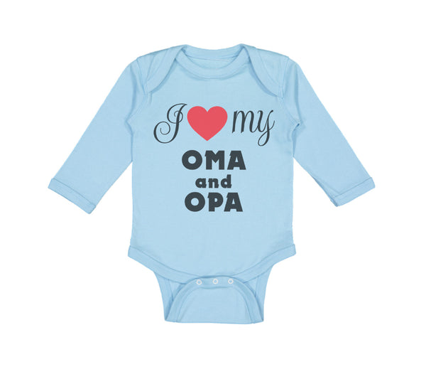 Long Sleeve Bodysuit Baby I Love My Oma & Opa German Grandparents Grandparents