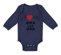 Long Sleeve Bodysuit Baby I Love My Oma & Opa German Grandparents Grandparents