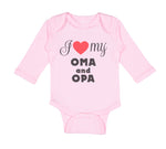 Long Sleeve Bodysuit Baby I Love My Oma & Opa German Grandparents Grandparents