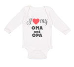 Long Sleeve Bodysuit Baby I Love My Oma & Opa German Grandparents Grandparents