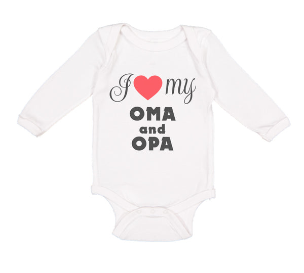 Long Sleeve Bodysuit Baby I Love My Oma & Opa German Grandparents Grandparents