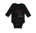 Long Sleeve Bodysuit Baby I Love My Mimi and Papa Grandparents Cotton