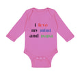 Long Sleeve Bodysuit Baby I Love My Mimi and Papa Grandparents Cotton