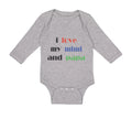 Long Sleeve Bodysuit Baby I Love My Mimi and Papa Grandparents Cotton