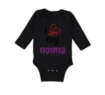 Long Sleeve Bodysuit Baby I Love My Nonna Style B Grandmother Grandma Cotton