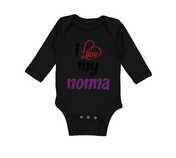 Long Sleeve Bodysuit Baby I Love My Nonna Style B Grandmother Grandma Cotton