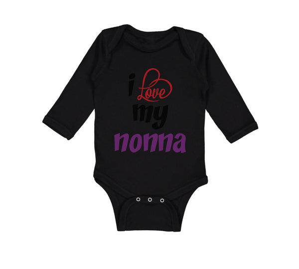 Long Sleeve Bodysuit Baby I Love My Nonna Style B Grandmother Grandma Cotton