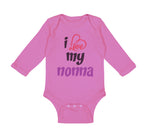 Long Sleeve Bodysuit Baby I Love My Nonna Style B Grandmother Grandma Cotton
