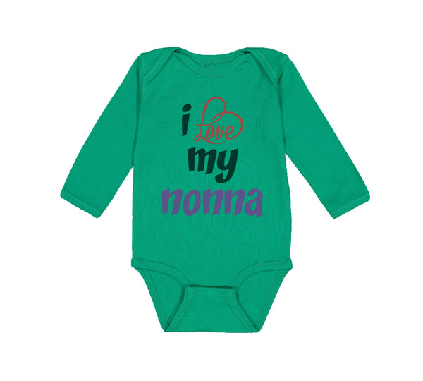 Long Sleeve Bodysuit Baby I Love My Nonna Style B Grandmother Grandma Cotton
