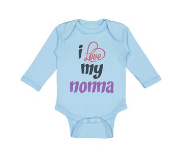 Long Sleeve Bodysuit Baby I Love My Nonna Style B Grandmother Grandma Cotton