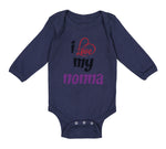 Long Sleeve Bodysuit Baby I Love My Nonna Style B Grandmother Grandma Cotton