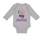 Long Sleeve Bodysuit Baby I Love My Nonna Style B Grandmother Grandma Cotton