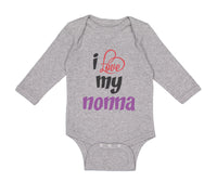 Long Sleeve Bodysuit Baby I Love My Nonna Style B Grandmother Grandma Cotton