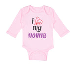 Long Sleeve Bodysuit Baby I Love My Nonna Style B Grandmother Grandma Cotton