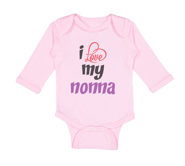 Long Sleeve Bodysuit Baby I Love My Nonna Style B Grandmother Grandma Cotton