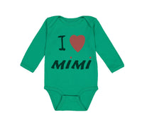 Long Sleeve Bodysuit Baby I Love Mimi Grandmother Grandma Boy & Girl Clothes