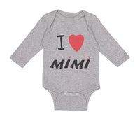 Long Sleeve Bodysuit Baby I Love Mimi Grandmother Grandma Boy & Girl Clothes