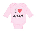 Long Sleeve Bodysuit Baby I Love Mimi Grandmother Grandma Boy & Girl Clothes